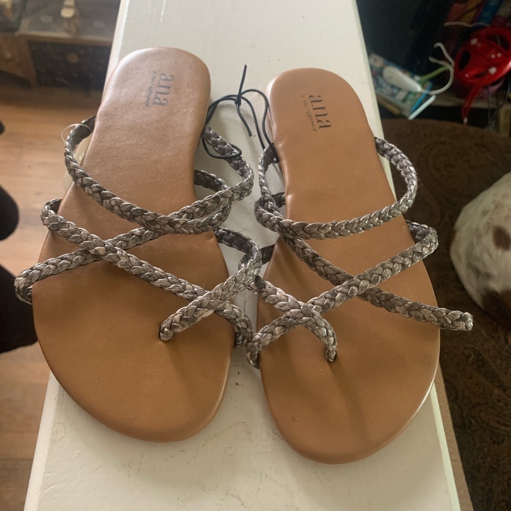 A.n.a. Snakeskin strappy sandals size 6
